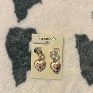 Francesca's Heart Earrings with Gold Accents